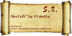 Skultéty Klaudia névjegykártya